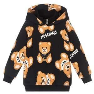 Moschino Black and Brown Teddy Bear Hoodie